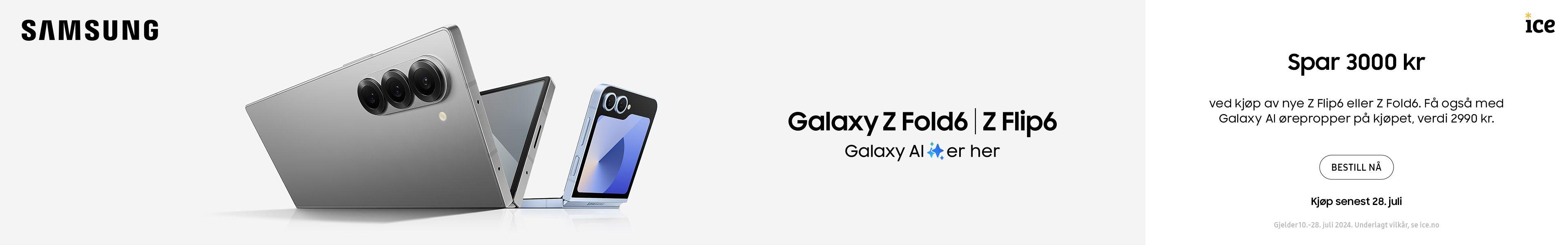 Galaxy Z Fold/Flip6 ink. AI ørepropper. Spar 3000kr